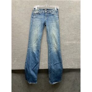Silver Suki Bootcut Jeans Womens 26x33 Blue Whiskering Denim Logo Everyday Wear